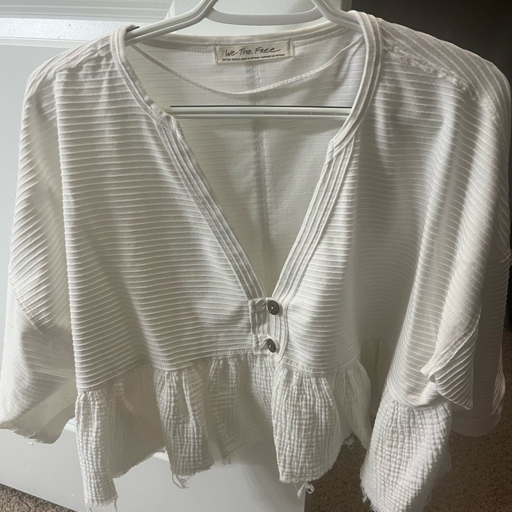 White flowy free people top